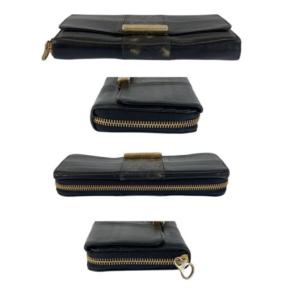 Chloe Black Leather Long Wallet